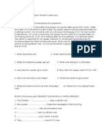 Present Simple and Continuous Worksheet