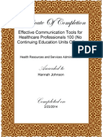 Health Communication Certificate