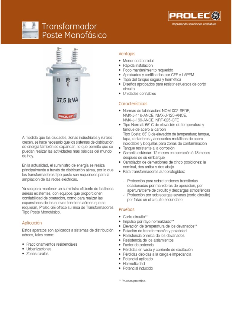 Transform Prolec | PDF | Transformador | Calidad (comercial)