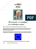 Maurice Allais, Un Économiste, Un Scientifique, Et Un Authentique Européen