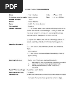 Reading Lesson Plan