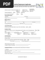 Student Employment Application: Personal Information