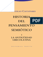 Historia Del Pensamiento Semiótico 1. La Antigüedad Grecolatina - Castañares, Wenceslao