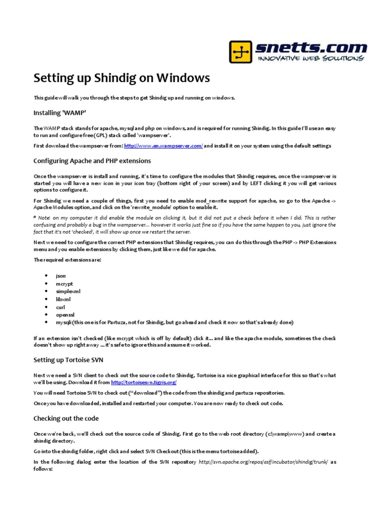 Setting Up Shindig with WAMP on Windows | PDF | Apache Http Server ...
