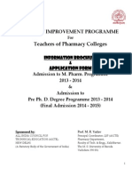 QIP Admission Guide for Pharmacy Teachers