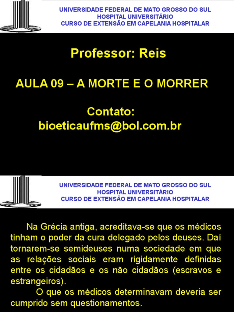 Aula 09 - A Morte e o Morrer | PDF
