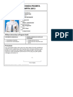Kartu Peserta SNMPTN PDF