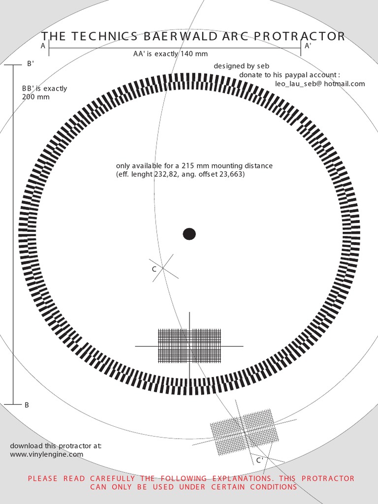 Technics Baerwald Arc Protractor PDF