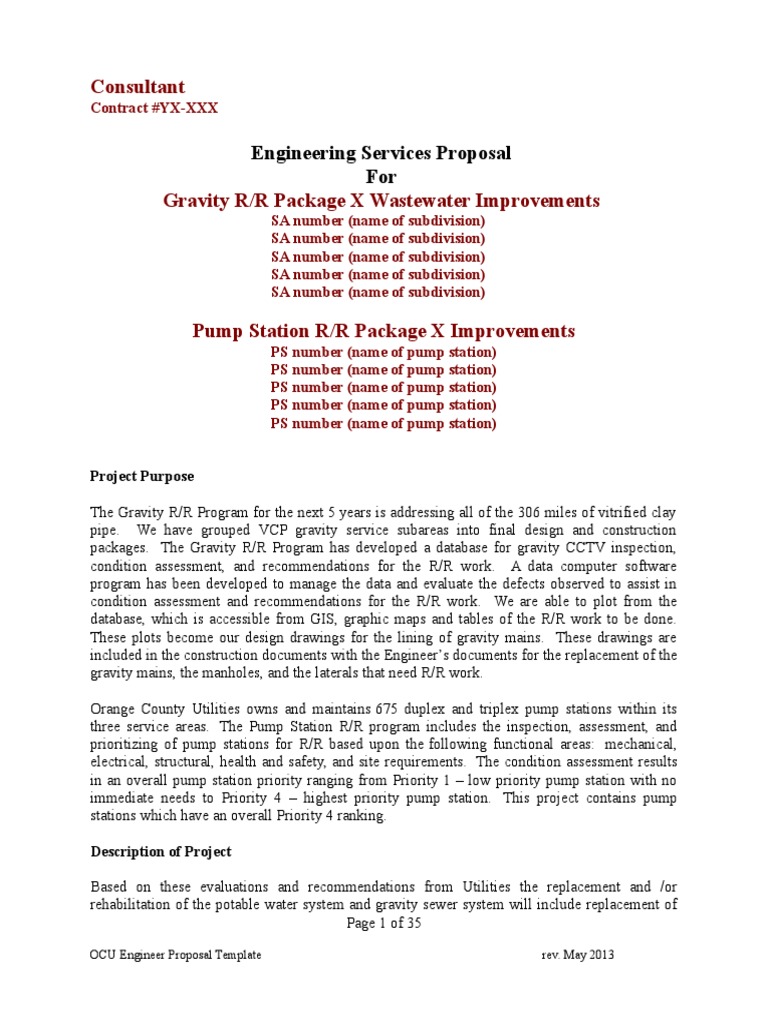 01 Engineer Proposal Template | PDF | Surveying | Specification ...
