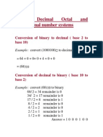 Binay Octal Hex