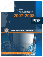 Bal Pharma Annual Report 2007-08 New