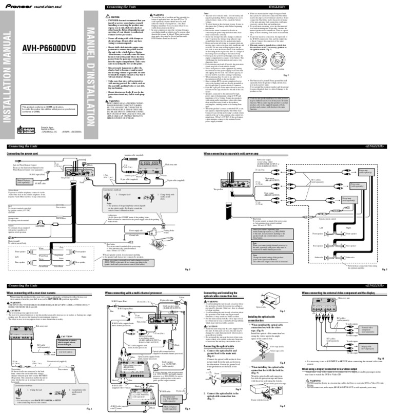 Installation Manual Avh-p6600dvd | Fuse (Electrical) | Electronic