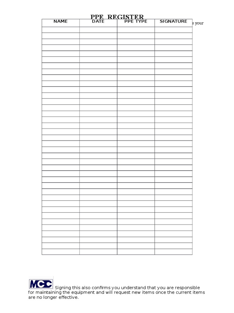 PPE Register | PDF