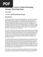 Case Study Loreal a Global Marketing Strategy Marketing Essay