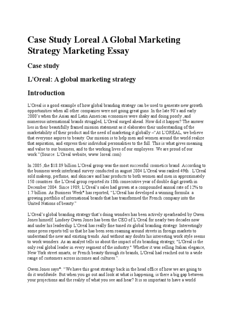 introduction to marketing strategy essay