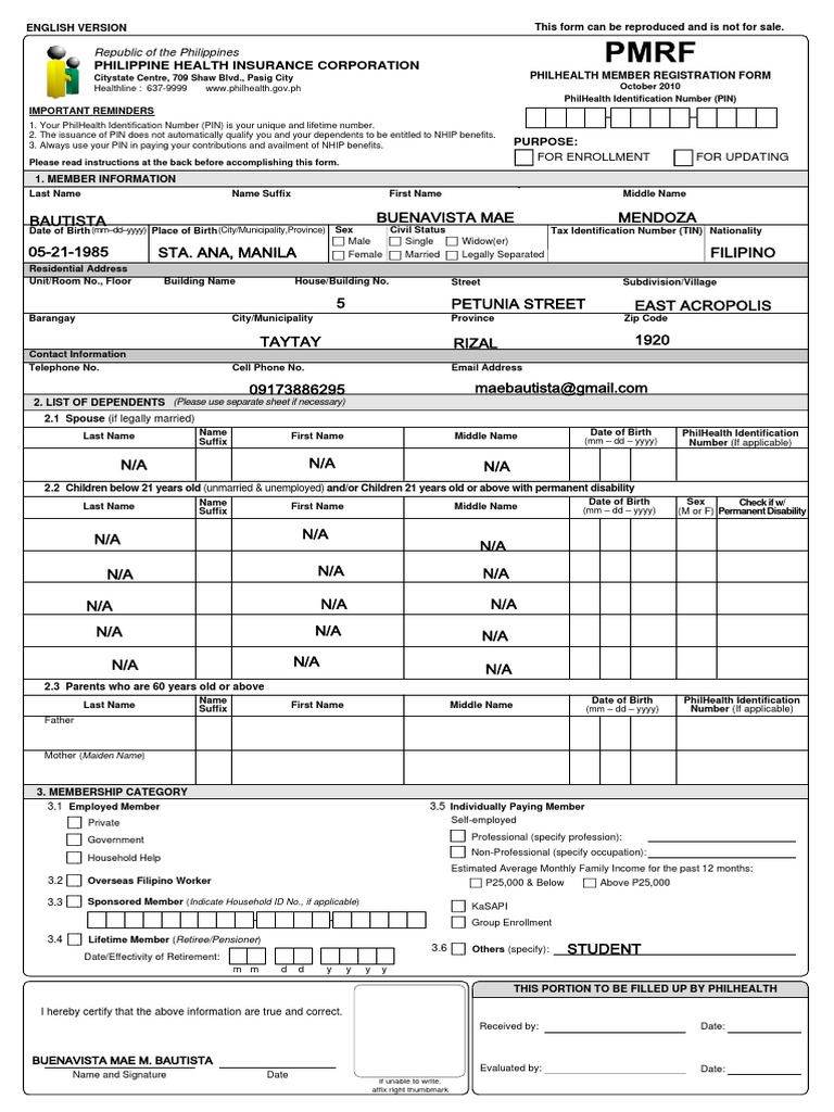 Philhealth Form | Government Health Care | Politics | Free 30-day Trial