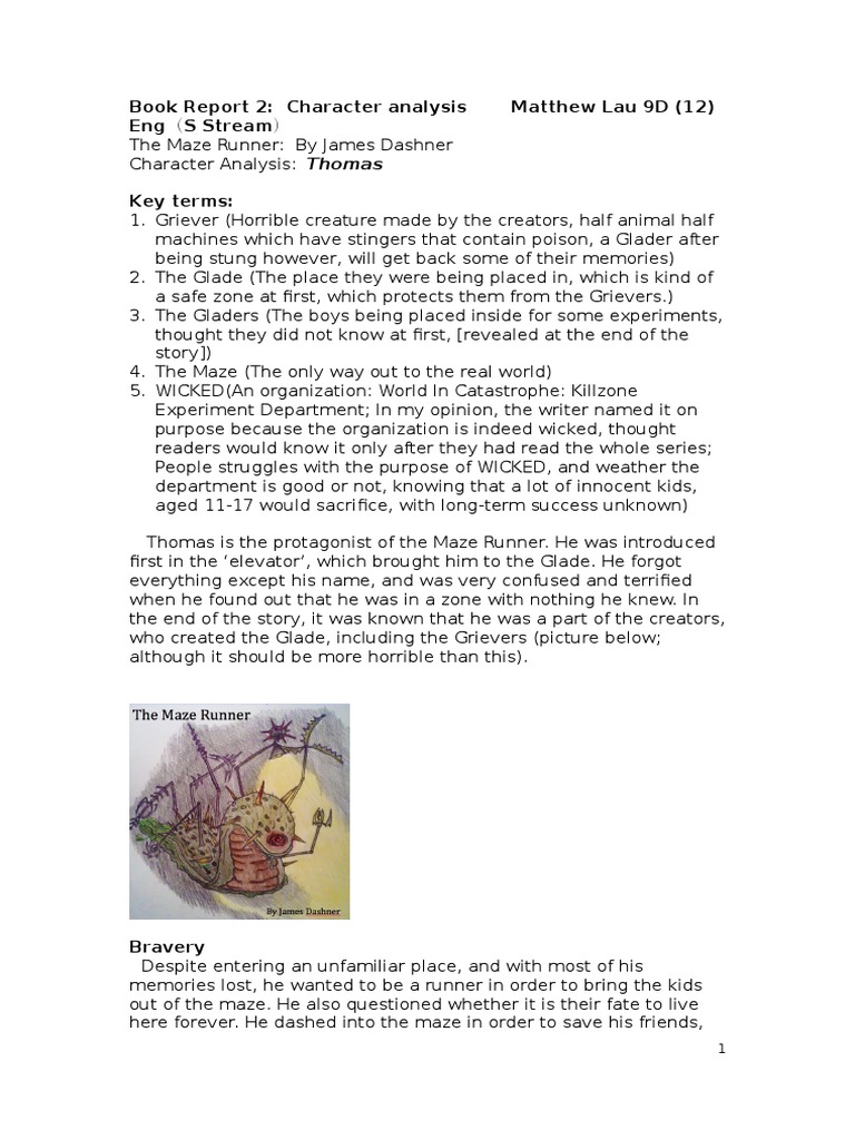 Character Analysis Of Thomas In The Glade