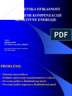 Energetska Efikasnost i Problemi Kompeuacije Reaktivne Energije