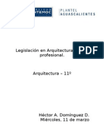 Legislación en Arquitectura y Ética Profesional