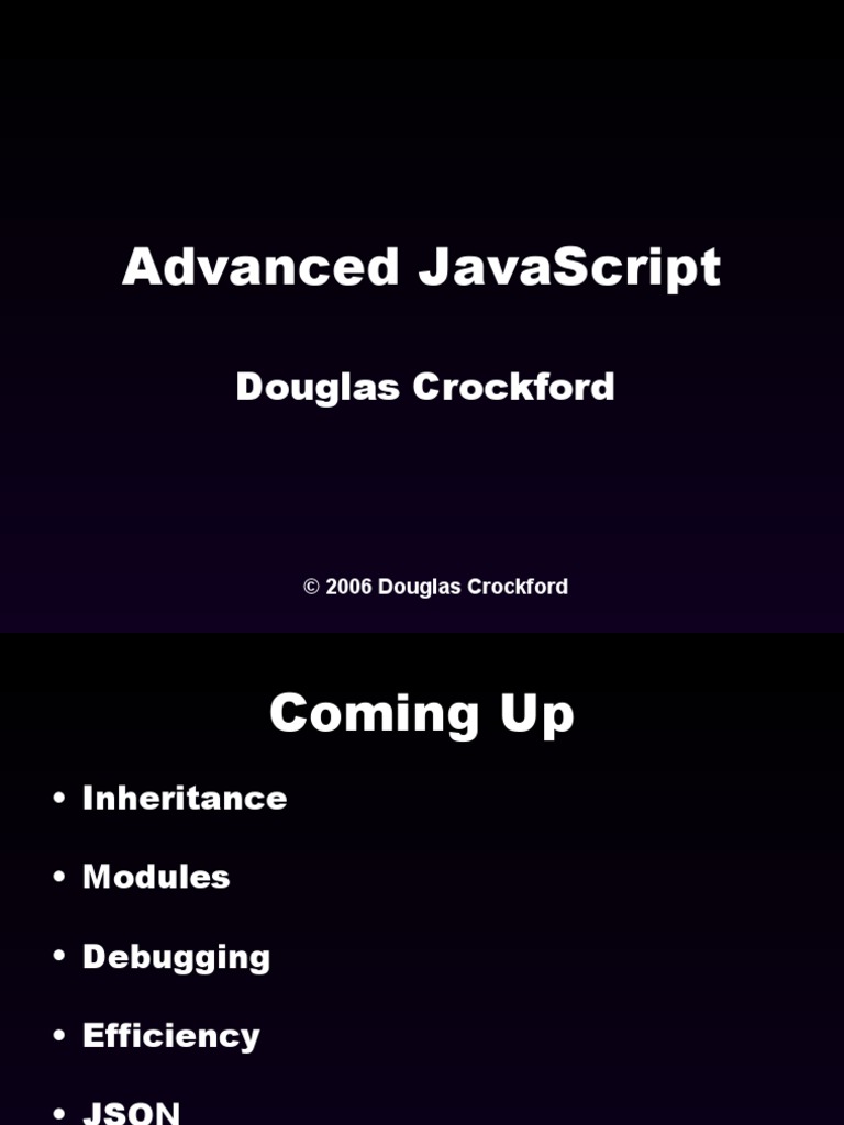 Advanced Javascript Douglas Crockford PDF
