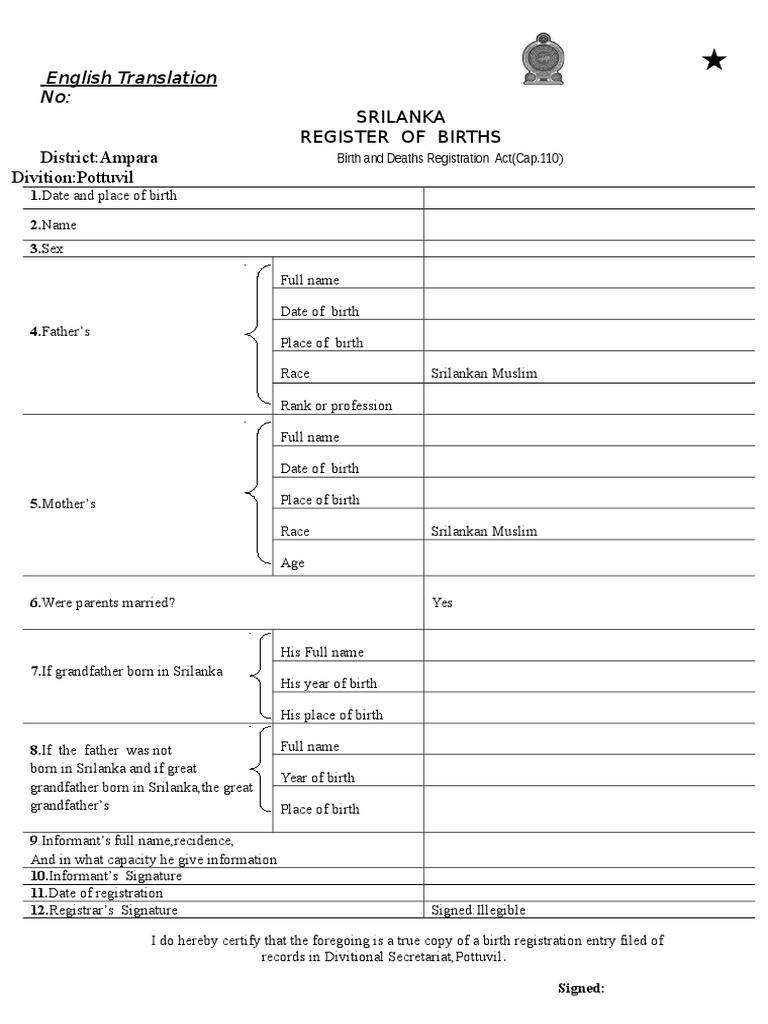 Format of BC Translate To Eng PDF