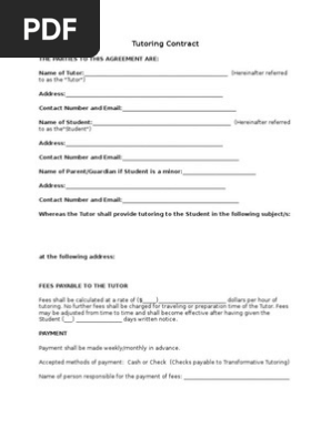 tutoring contract