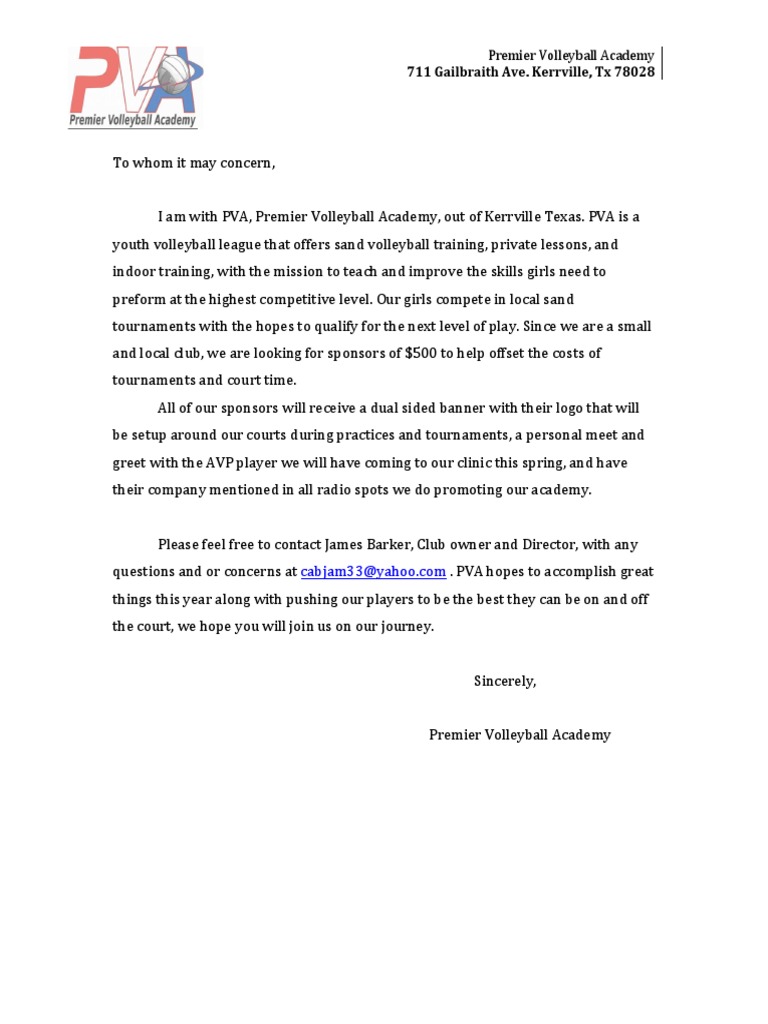 Pva Letter2 | PDF | Sports & Recreation | Cooking, Food & Wine