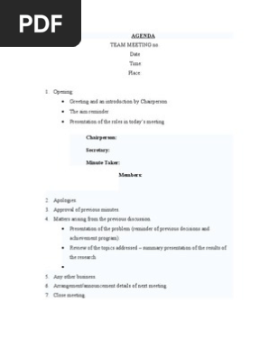 Meeting Agenda Template