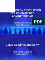 Ag01-Introducción y Evolución Del Pensamiento Administrativo