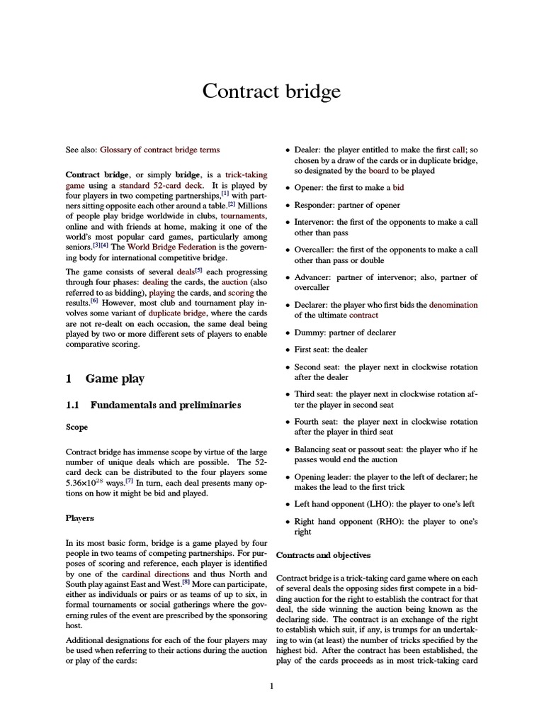 Contract Bridge | PDF | Contract Bridge | Card Games