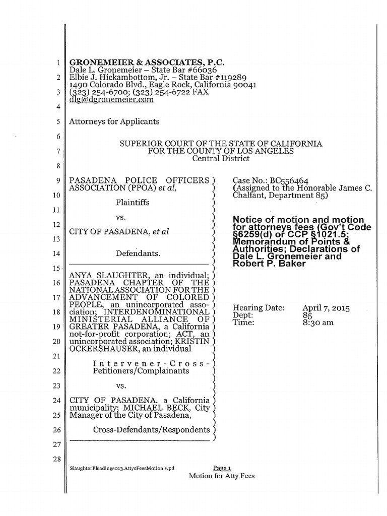 Motion For Attorney Fees PDF