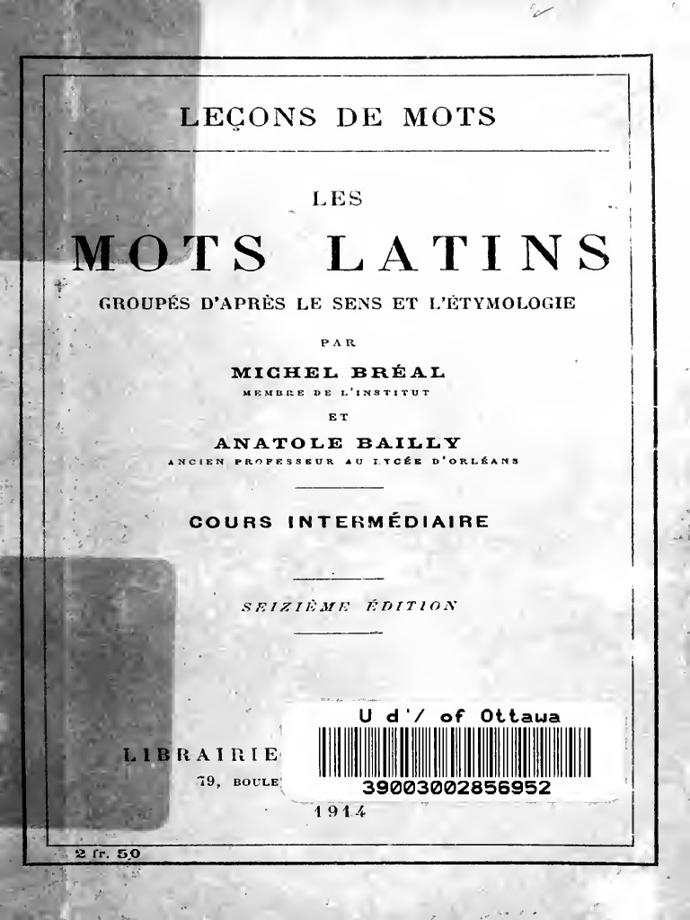 Michel Breal Les Mots Lains - 