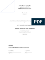 CSF For Application of BIM For Singapore Architectural Firms PDF