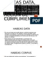Habeas Data, Habeas Corpus y Acción de
