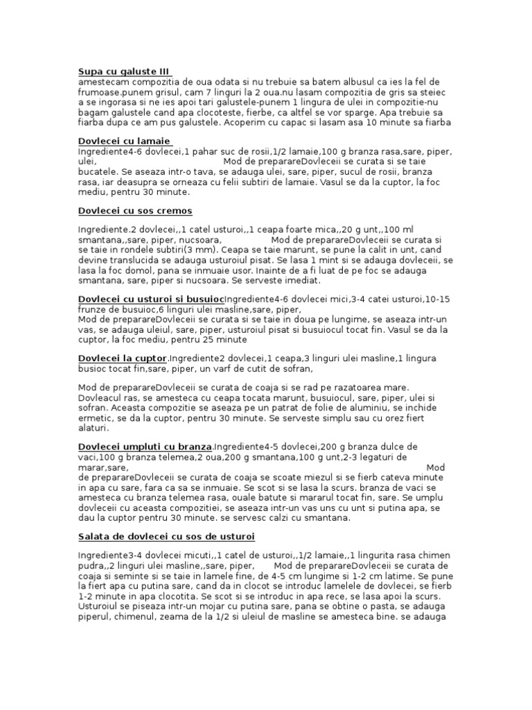 Supa Cu Galuste III Amestecam Compozitia de | PDF