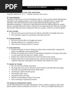 Lesson Plan Format: I. Lesson Number, Grade Levels, Title, and Duration