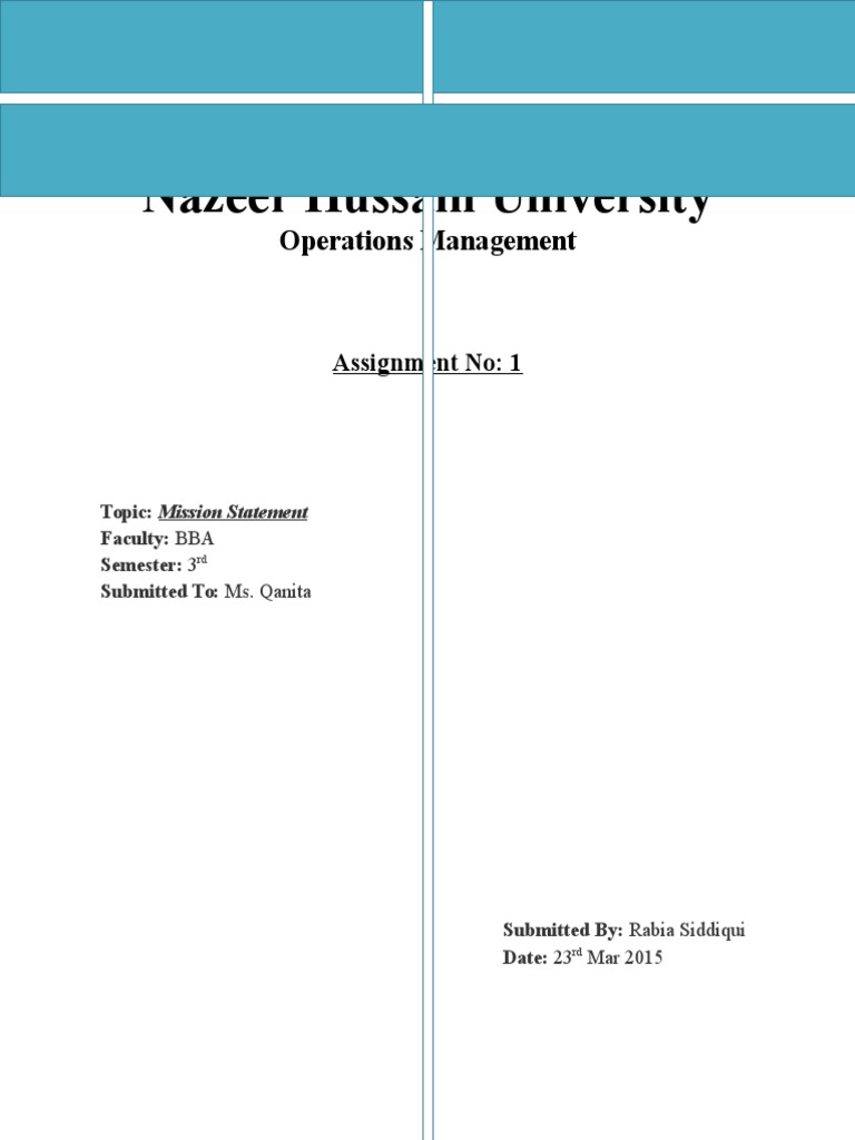 Mission Statement of Nokia Nokia Supply Chain