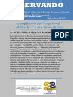 Ampliación Del Fuero Penal Militar en Colombia