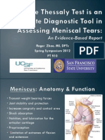 Is the Thessaly Test an accurate examination tool for diagnosing meniscal tears