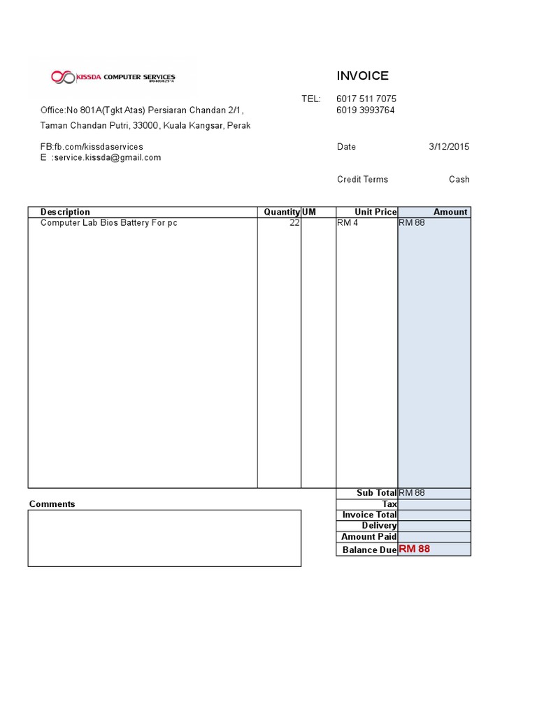 Invoice: Description Quantity UM Unit Price Amount | PDF