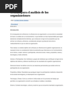 Teorías para el Análisis de las Organizaciones