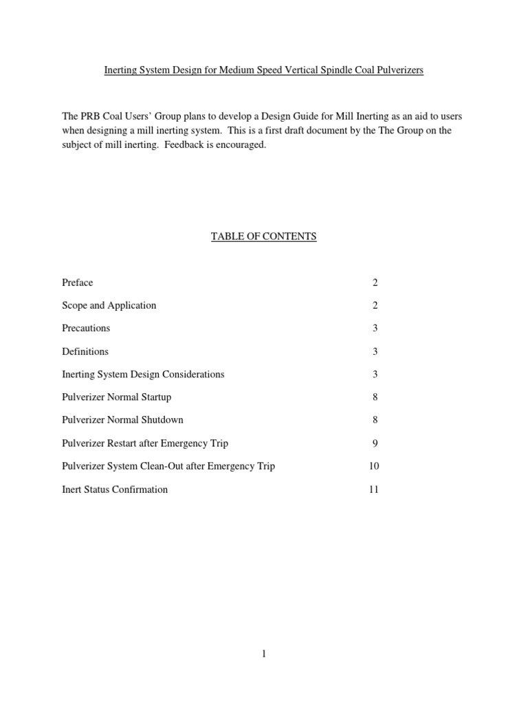 Inerting System Design for Coal Pulverizers | PDF | Combustion | Steam