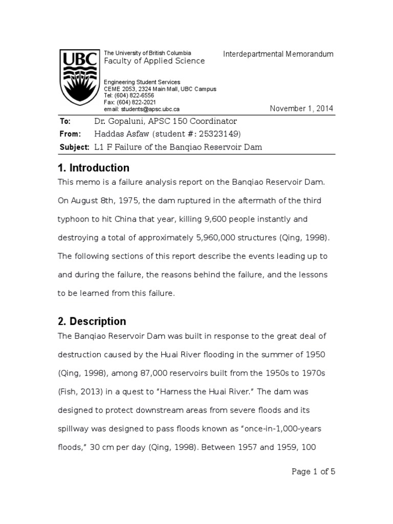 Lessons from Failure An Analysis of the 1975 Banqiao Reservoir Dam
