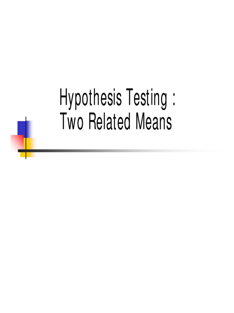 Testing Two Related Means | PDF | Statistical Hypothesis Testing ...