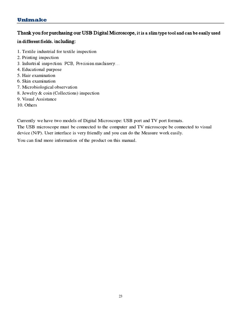Usb Digital Microscope User Manual PDF Device Driver Usb