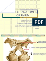 Pretest Anatomi I-4 Cranium: Laboratorium Anatomi Program Pendidikan Dokter Univ. Muhammadiyah Malang 2006