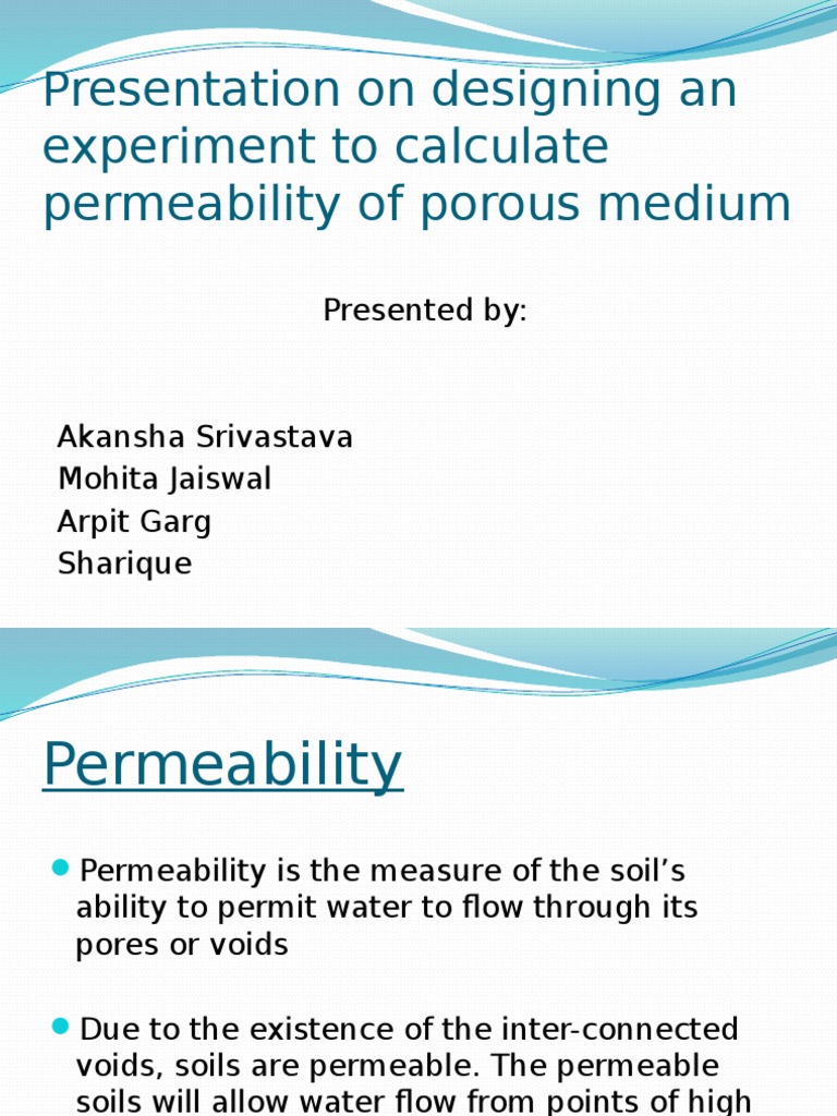 Permeability Experiment Design | PDF | Teaching Methods & Materials ...