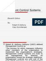 Management Control Systems: Eleventh Edition By: Robert N Anthony Vijay Govindarajan