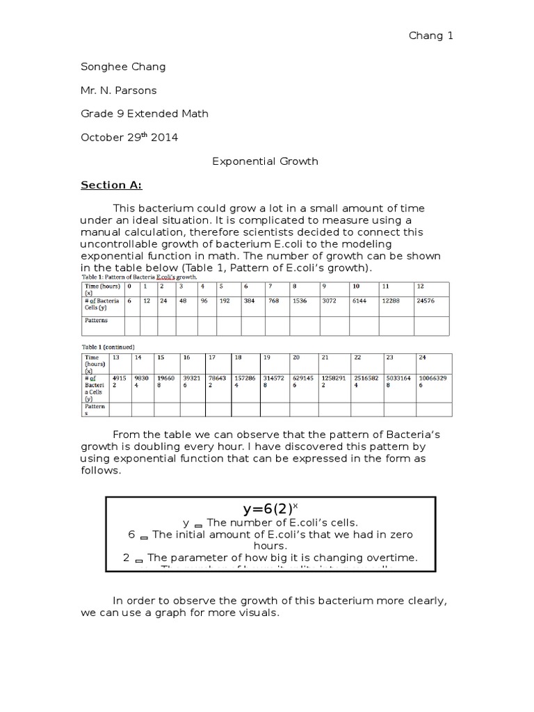 Exponential Growth 2 | PDF | Exponential Function | Bacteria