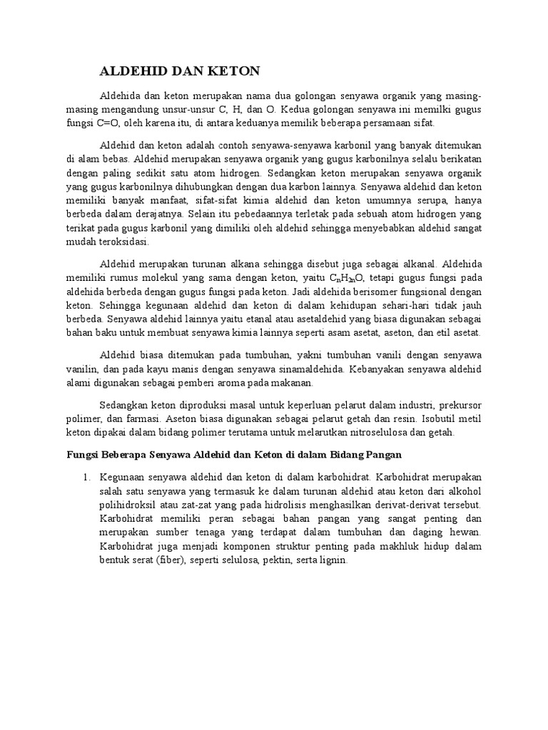 Suatu Senyawa Karbon Mengandung Unsur C H Dan O - Berbagai